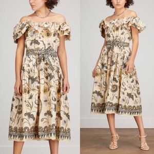 NWT ULLA JOHNSON Amira Dress in Lemon Balm